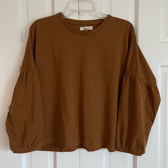 Madewell Crepe Drop-Shoulder Bubble-Sleeve Tee, Size M NWT MB156 - Picture 4 of 9